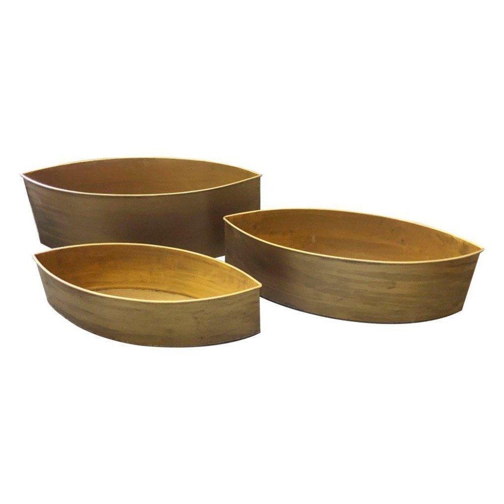 SET 3 BARCHETTE METALLO ORO 56